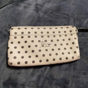 Guess clutch wallet- black and white polka dots